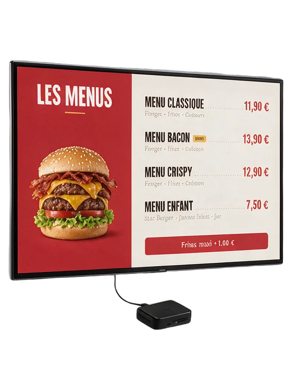 Boîtier menu board